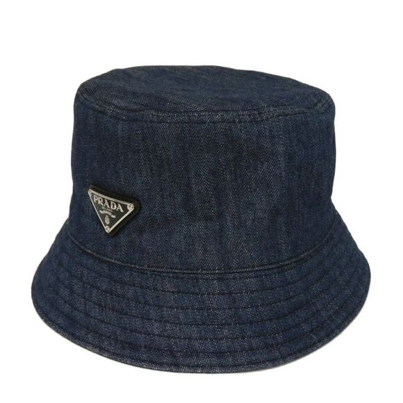 Prada 1HC137 AJ6 F0008 Denim Bucket Hat - Picture 1 of 10